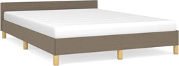 vidaXL - Bedframe - zonder - matras - stof - taupe - 140x190 - cm