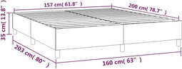 vidaXL - Bedframe - zonder - matras - stof - taupe - 160x200 - cm
