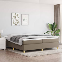 vidaXL - Bedframe - zonder - matras - stof - taupe - 200x200 - cm