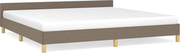 vidaXL - Bedframe - zonder - matras - stof - taupe - 200x200 - cm
