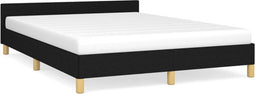 vidaXL - Bedframe - zonder - matras - stof - zwart - 140x200 - cm