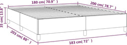 vidaXL - Bedframe - zonder - matras - stof - zwart - 180x200 - cm