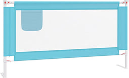 vidaXL Bedhekje peuter 160x25 cm stof blauw