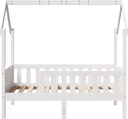 vidaXL - Bedhuis - wit - massief - grenenhout - 70x140 - cm