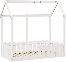 vidaXL - Bedhuis - wit - massief - grenenhout - 70x140 - cm