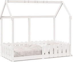 vidaXL - Bedhuis - wit - massief - grenenhout - 80x160 - cm