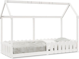 vidaXL - Bedhuis - wit - massief - grenenhout - 80x200 - cm