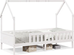 vidaXL - Bedhuis - wit - massief - grenenhout - 80x200 - cm