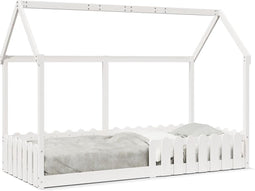 vidaXL - Bedhuis - wit - massief - grenenhout - 90x190 - cm