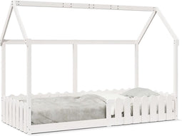 vidaXL - Bedhuis - wit - massief - grenenhout - 90x200 - cm