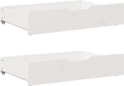 vidaXL - Bedlades - 2 - st - 80x55x16 - cm - massief - grenenhout - wit