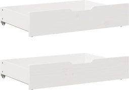 vidaXL - Bedlades - 2 - st - 85x55x16 - cm - massief - grenenhout - wit