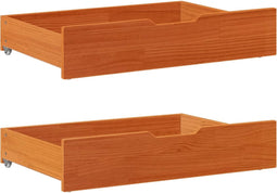 vidaXL - Bedlades - 2 - st - 85x55x16 - massief - grenenhout - wasbruin