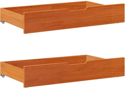 vidaXL - Bedlades - 2 - st - 90x55x16 - massief - grenenhout - wasbruin