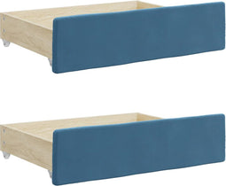 vidaXL - Bedlades - 2 - st - bewerkt - hout - en - fluweel - blauw