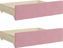 vidaXL - Bedlades - 2 - st - bewerkt - hout - en - fluweel - roze