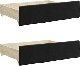 vidaXL - Bedlades - 2 - st - bewerkt - hout - en - fluweel - zwart