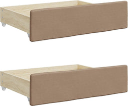 vidaXL - Bedlades - 2 - st - bewerkt - hout - en - kunstleer - cappuccinokleurig