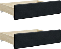 vidaXL - Bedlades - 2 - st - bewerkt - hout - en - kunstleer - zwart