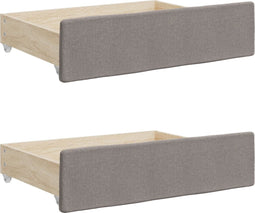 vidaXL - Bedlades - 2 - st - bewerkt - hout - en - stof - taupe