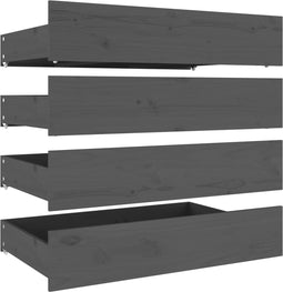 vidaXL - Bedlades - 4 - st - massief - grenenhout - grijs