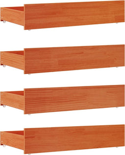 vidaXL - Bedlades - 4 - st - massief - grenenhout - wasbruin