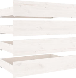 vidaXL - Bedlades - 4 - st - massief - grenenhout - wit