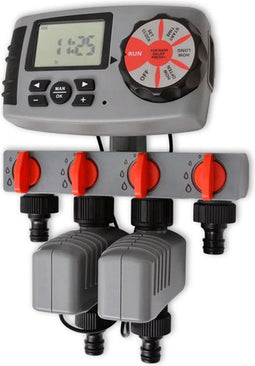 vidaXL Besproeiingstimer automatisch met 4 Stations 3 V