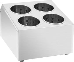 vidaXL - Bestekhouder - 4 - vakken - vierkant - roestvrij - staal