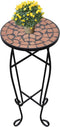 vidaXL - Bijzeltafel - mozaïek - terracottakleurig