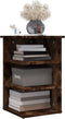 vidaXL - Bijzetkast - 35x35x55 - cm - bewerkt - hout - gerookt - eikenkleurig