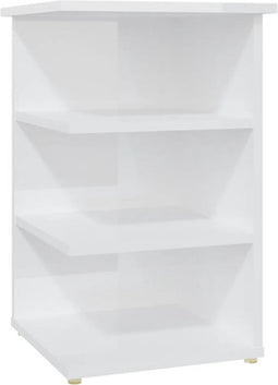 vidaXL - Bijzetkast - 35x35x55 - cm - bewerkt - hout - hoogglans - wit