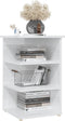 vidaXL - Bijzetkast - 35x35x55 - cm - bewerkt - hout - hoogglans - wit