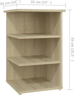 vidaXL - Bijzetkast - 35x35x55 - cm - bewerkt - hout - sonoma - eikenkleurig