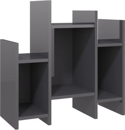 vidaXL - Bijzetkast - 60x26x60 - cm - bewerkt - hout - hoogglans - grijs