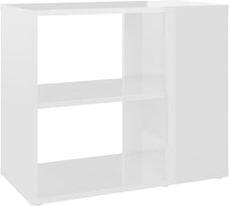 vidaXL - Bijzetkast - 60x30x50 - cm - bewerkt - hout - hoogglans - wit