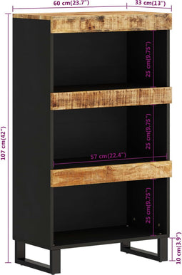 vidaXL - Bijzetkast - 60x33x107 - cm - massief - mangohout