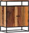 vidaXL - Bijzetkast - 60x35x76 - cm - massief - gerecycled - hout - en - staal