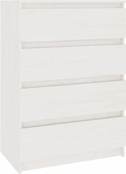 vidaXL - Bijzetkast - 60x36x84 - cm - massief - grenenhout - wit