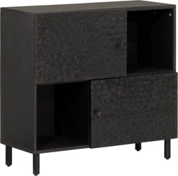 vidaXL - Bijzetkast - 80x33x75 - cm - massief - mangohout - zwart