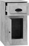 vidaXL - Bijzetkast - met - lade - 40x50x75 - cm - bewerkt - hout - betongrijs