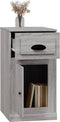 vidaXL - Bijzetkast - met - lade - 40x50x75 - cm - bewerkt - hout - grijs - sonoma - eiken