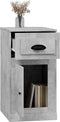 vidaXL - Bijzetkast - met - lade - 40x50x75 - cm - bewerkt - hout - betongrijs