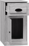 vidaXL - Bijzetkast - met - lade - 40x50x75 - cm - bewerkt - hout - grijs - sonoma - eiken