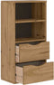 vidaXL - Bijzetkast - met - lades - 40x24x79 - cm - massief - grenenhout