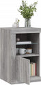 vidaXL - Bijzetkast - met - LED - bewerkt - hout - grijs - sonoma