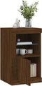 vidaXL - Bijzetkast - met - LED-verlichting - bewerkt - hout - bruineikenkleurig