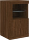 vidaXL - Bijzetkast - met - LED-verlichting - bewerkt - hout - bruineikenkleurig