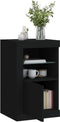 vidaXL - Bijzetkast - met - LED-verlichting - bewerkt - hout - zwart