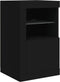 vidaXL - Bijzetkast - met - LED-verlichting - bewerkt - hout - zwart
